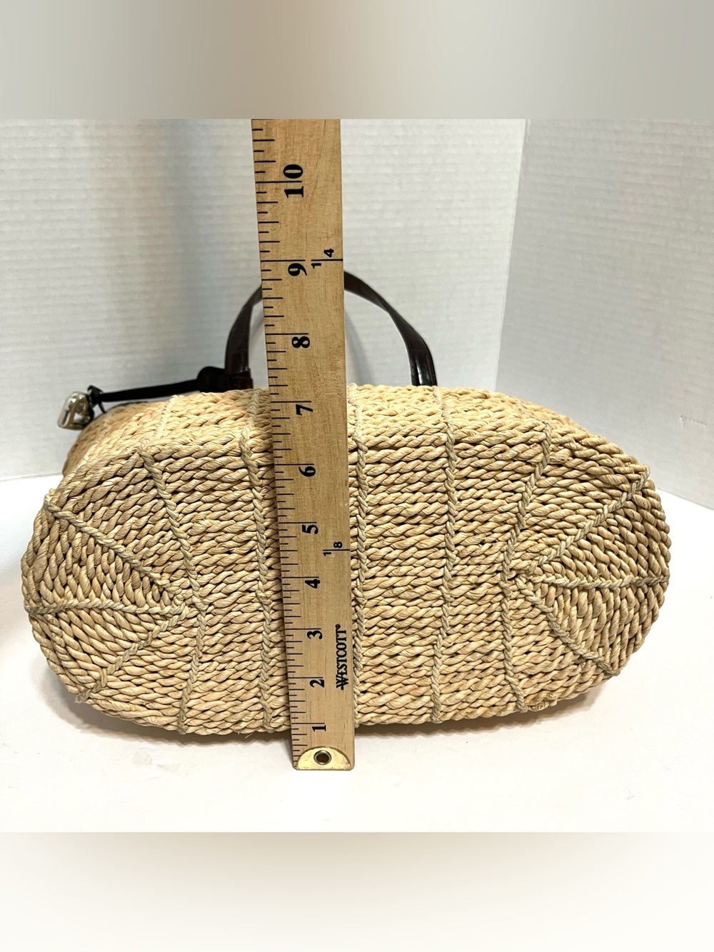 Brighton Natural Straw Tote with Dark Brown Trim - Picture 8 of 15